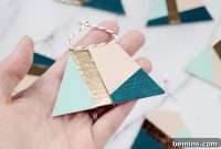 DIY Balsa Wood Ornaments with a Modern Color Block Twist