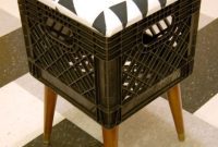 Upcycled Comfort: Milk Crate Stool Transformation