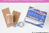 DIY Geometric Concrete Bookends from Recycled Cardboard