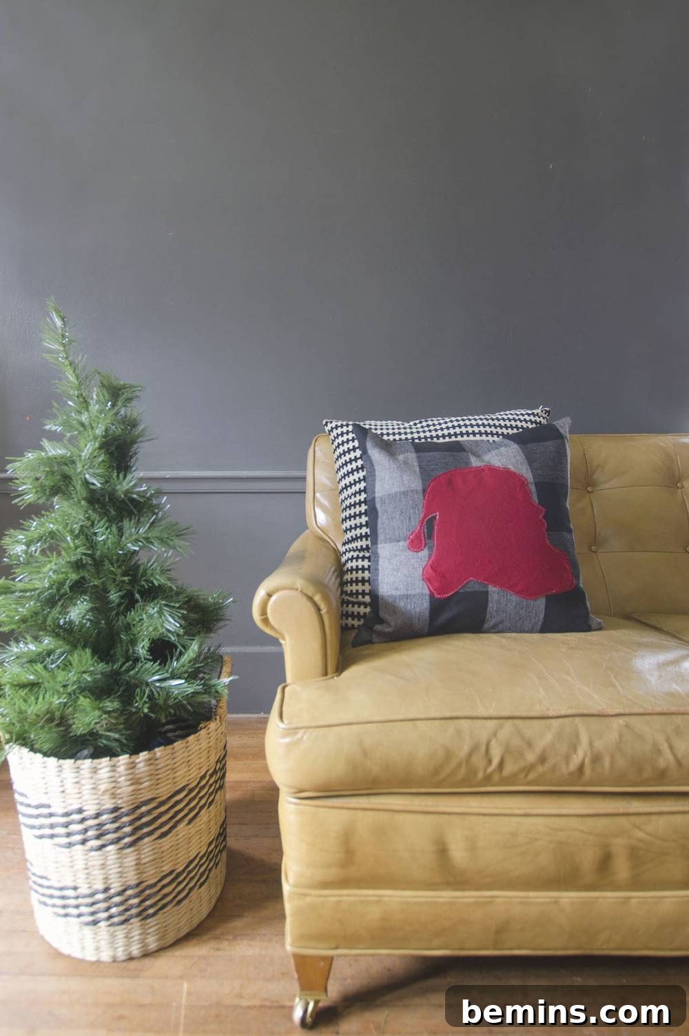 Finished Santa Silhouette Pillow
