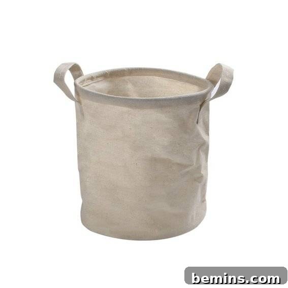 Cotton Linen Collapsible Laundry Bucket