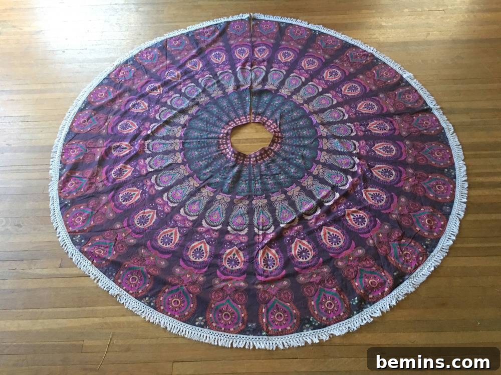 Finished Bohemian Tree Skirt Under Tree