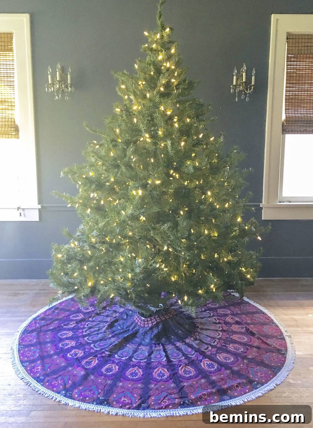 Complete Christmas Tree with Bohemian Tree Skirt