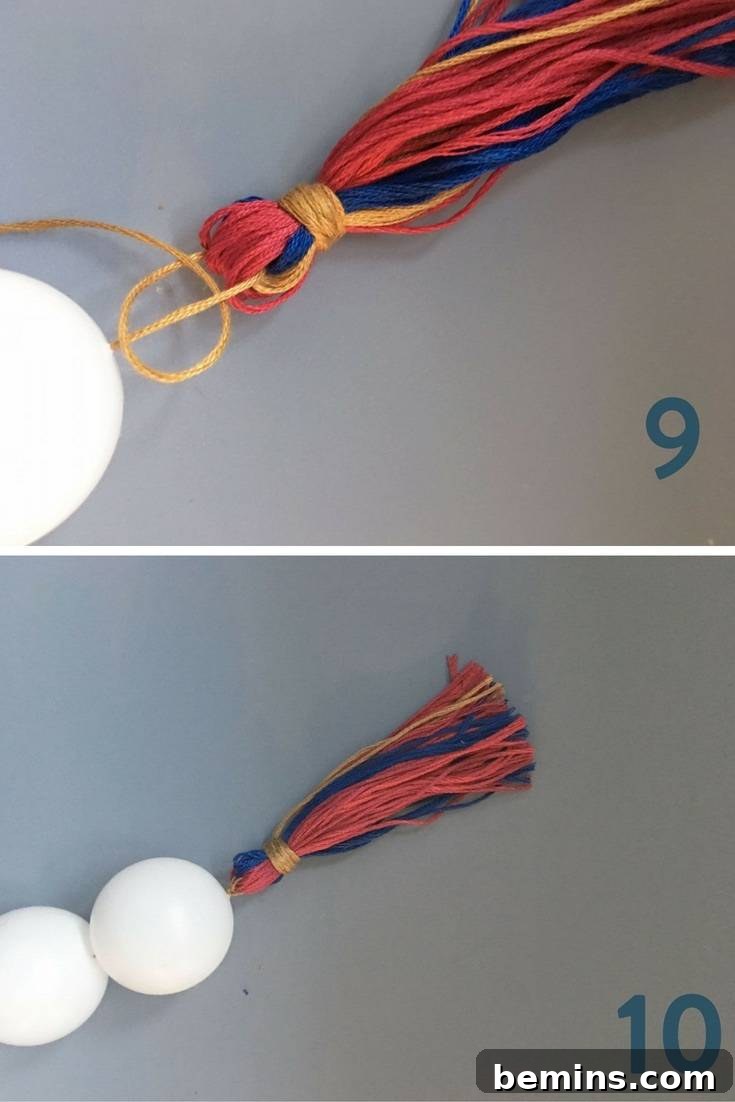 Stringing Ping Pong Balls for Bead Garland