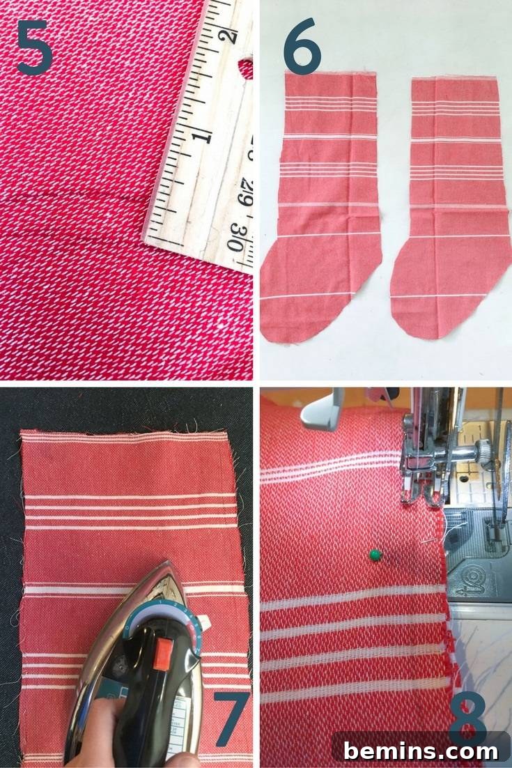 Tracing Stocking Pattern on Turkish Towel