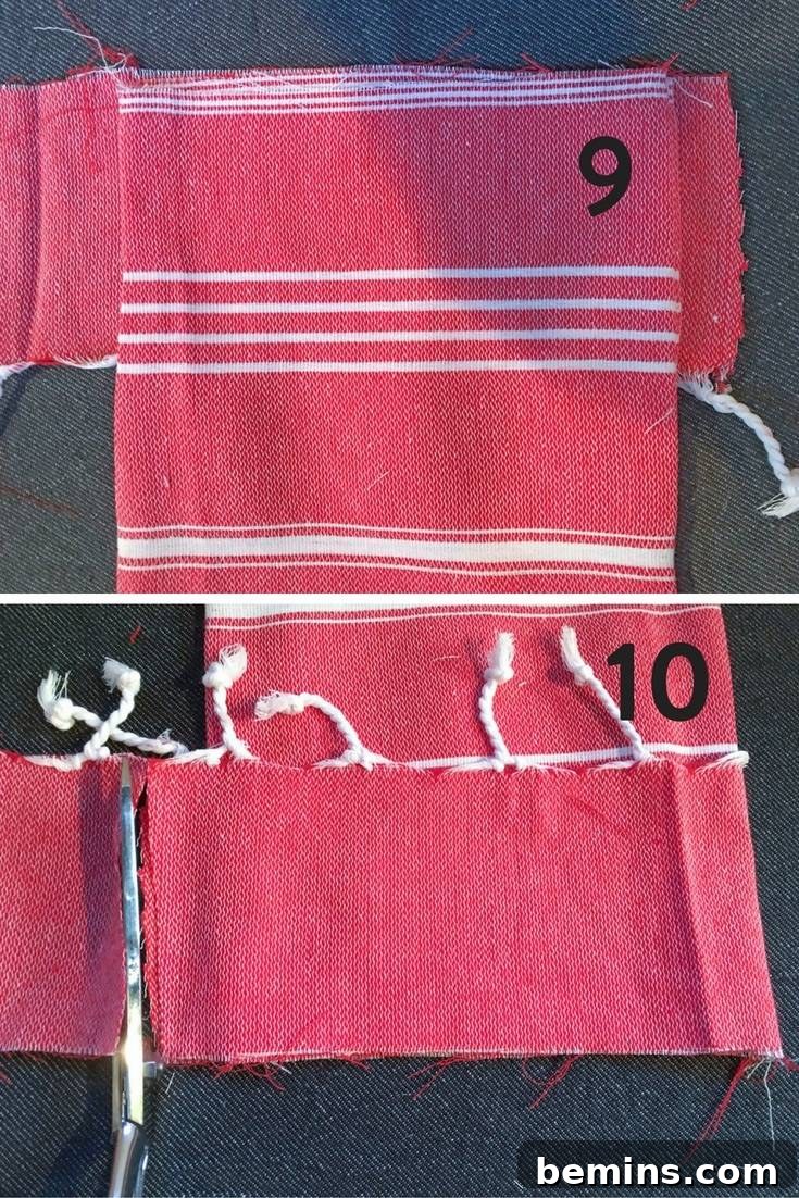 Sewing Turkish Towel Stocking