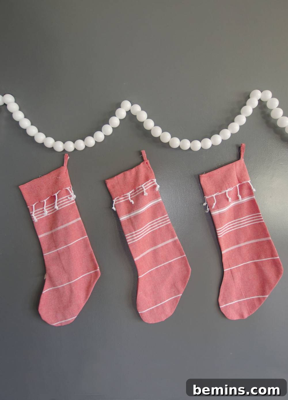 Attaching Hanging Loop to Turkish Towel Stocking
