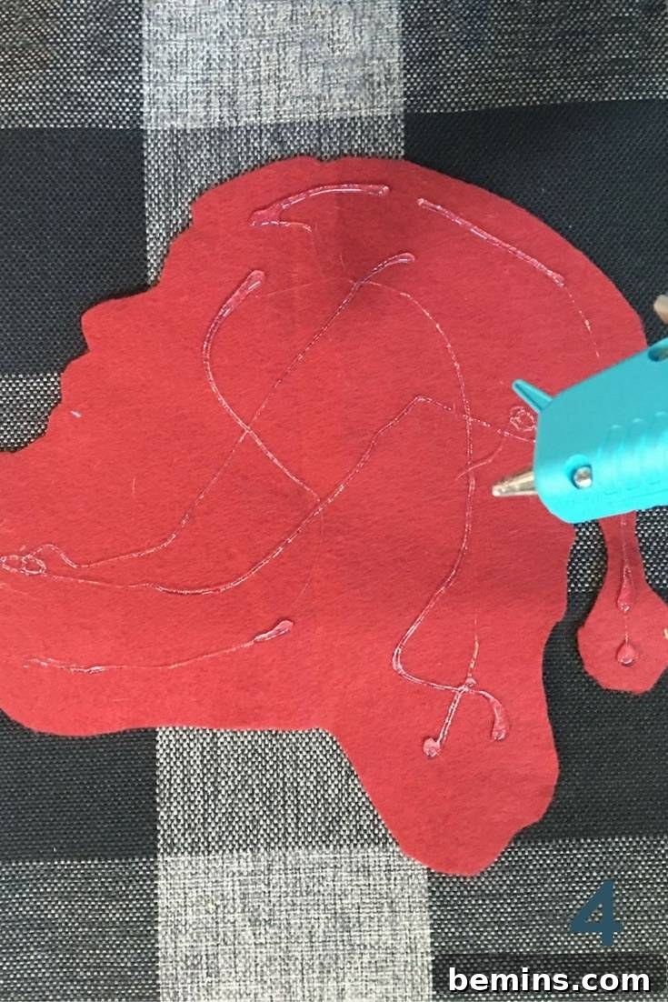 Tracing Santa Silhouette on Felt