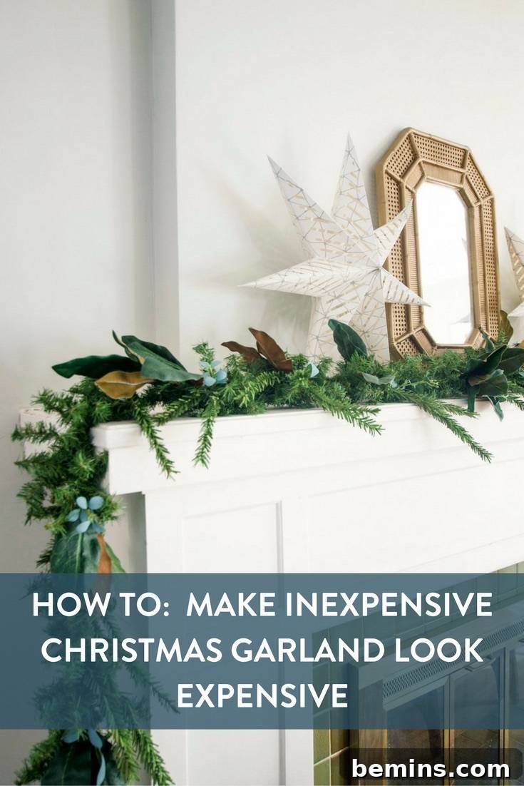 Elegant Christmas garland decorating idea