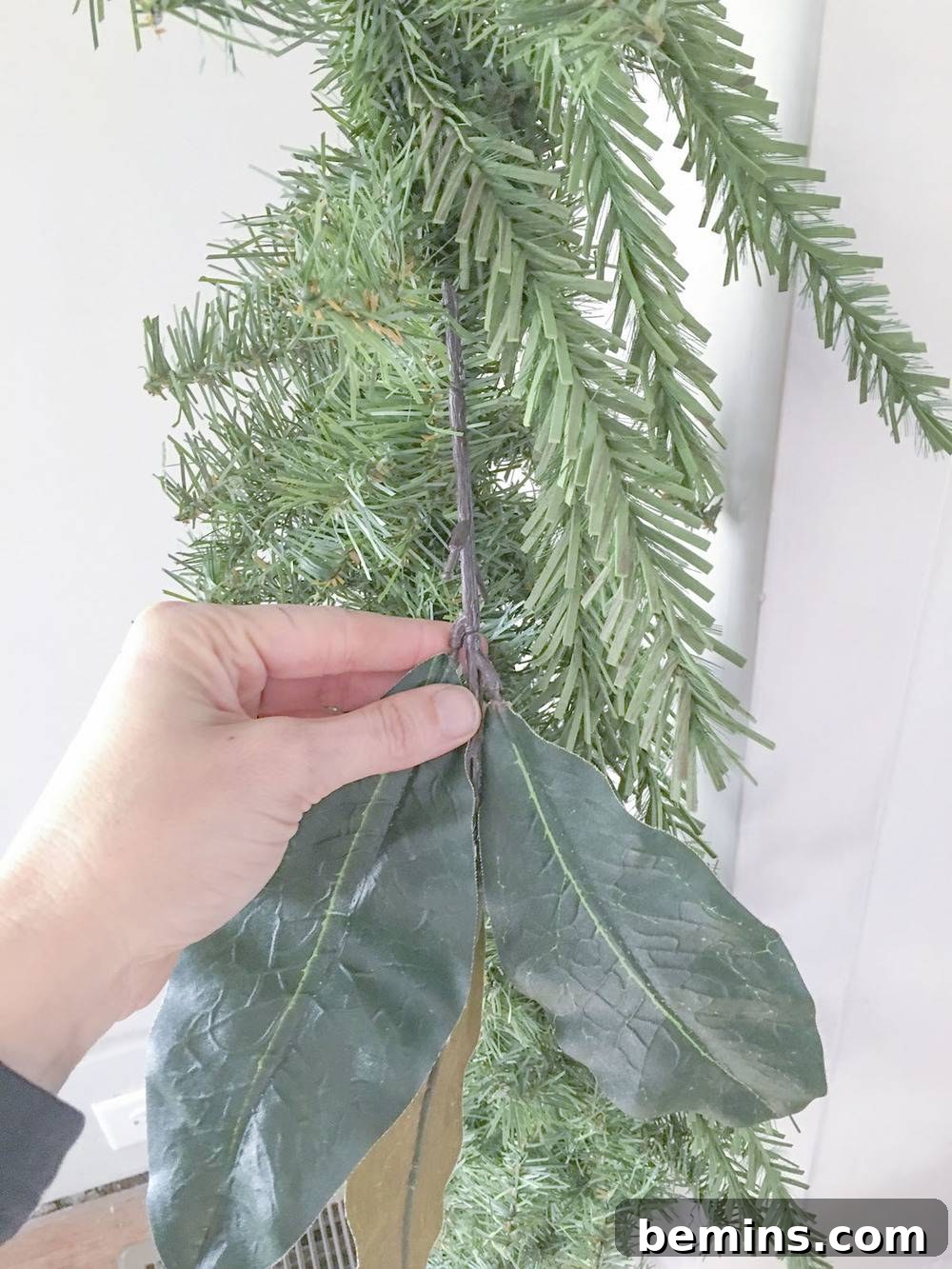 Hanging the garland