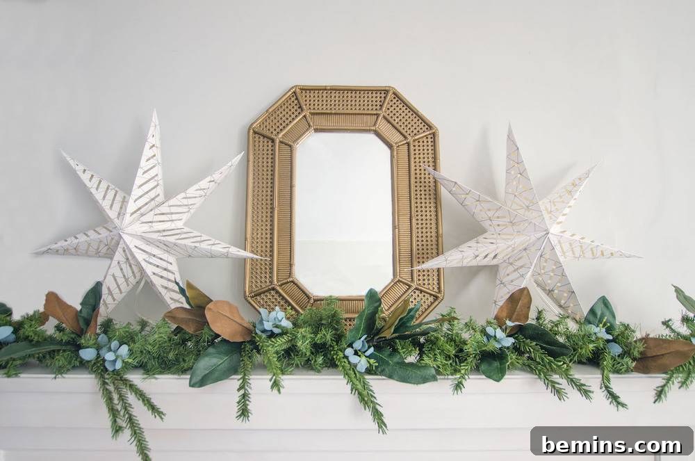 Close-up of garland details