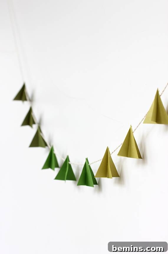 DIY Holiday Decoration Idea: Paper Christmas Tree Garland