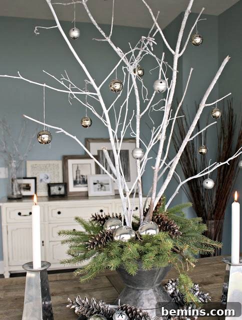 DIY Holiday Decoration Idea: Branch Centerpiece