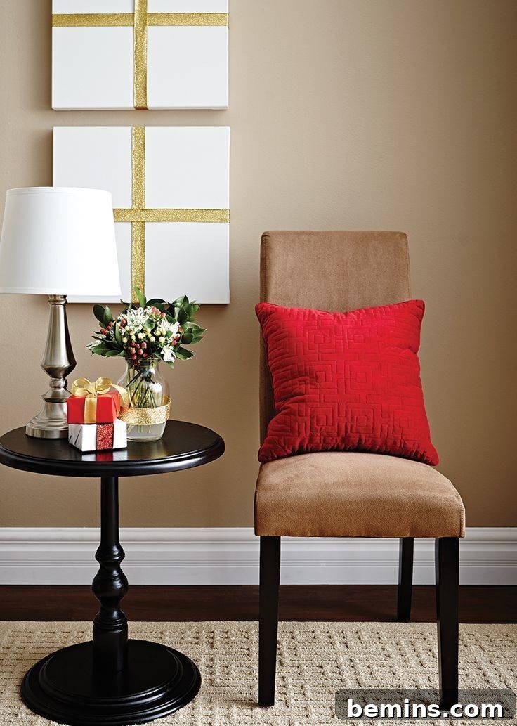 DIY Holiday Decoration Idea: Wrapped Artwork