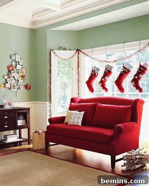 Windows as Stocking Display: A Fun Idea