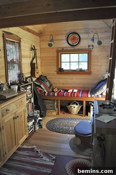 Tiny Houses: Sustainable Living for Everyone 6 A cozy tiny house interior in Portland, Oregon, demonstrating the potential for stylish and functional small-space living.