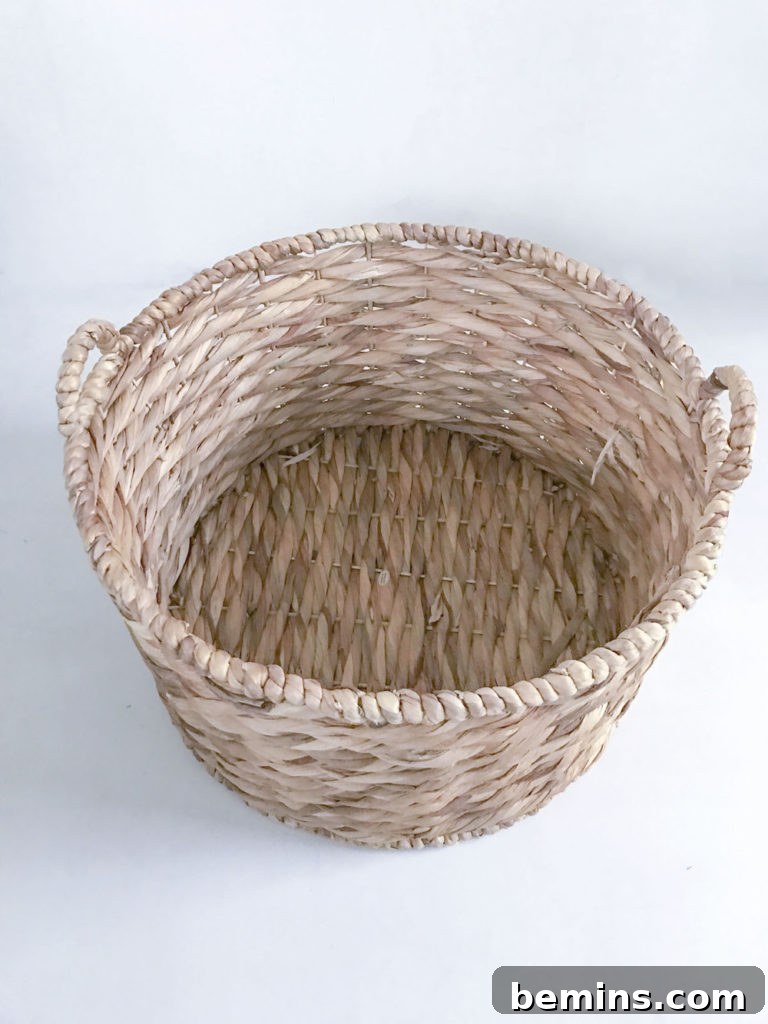 A beautiful wicker basket.