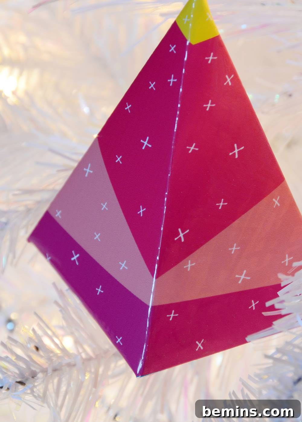 Simple Geometric Paper Ornament DIY 12 Geometric Paper Ornaments on a Mantel