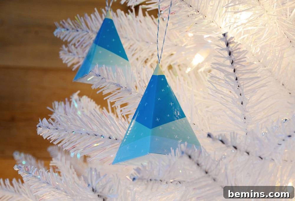 Simple Geometric Paper Ornament DIY 13 Finished Geometric Paper Ornaments Displayed