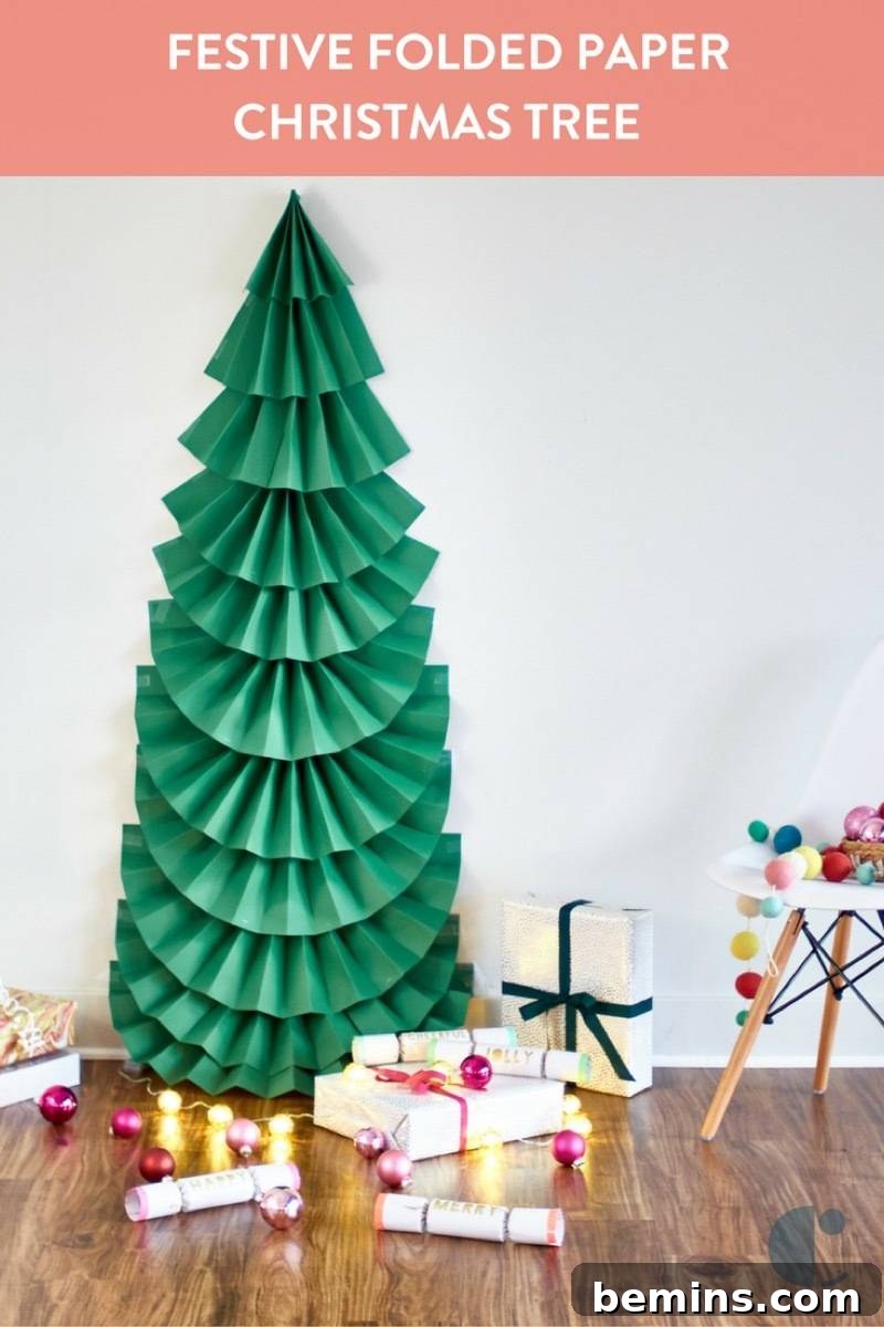 DIY Festive Folded Paper Christmas Tree
