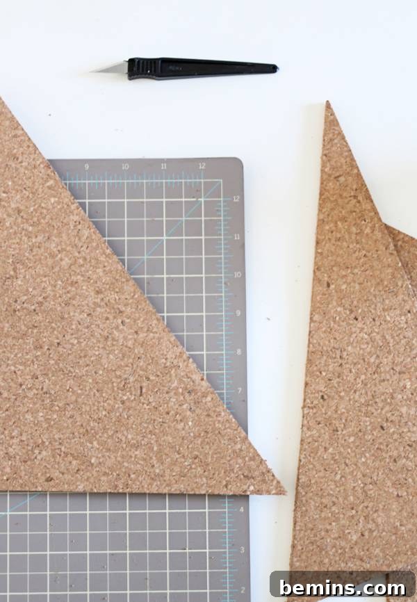 Cutting Out the First Cork Triangle