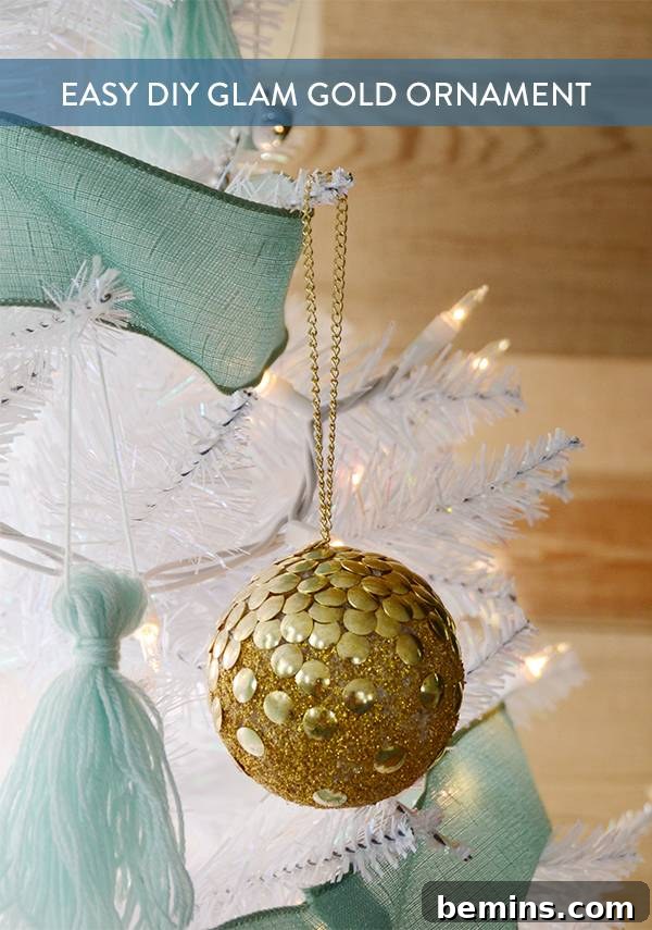 Gold Thumb Tack Ornament Close Up
