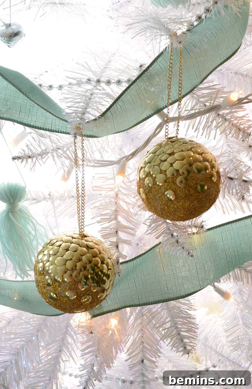 Finished Gold Thumb Tack Ornament