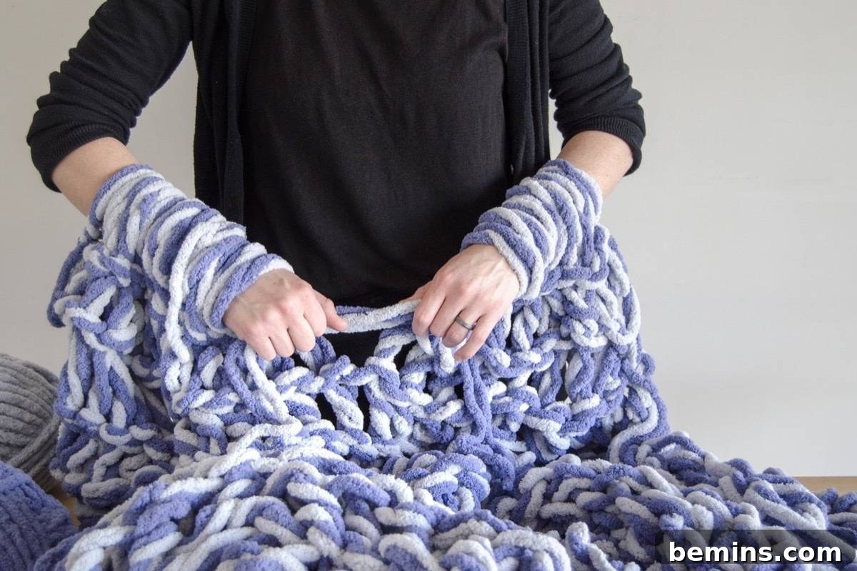 Continue knitting