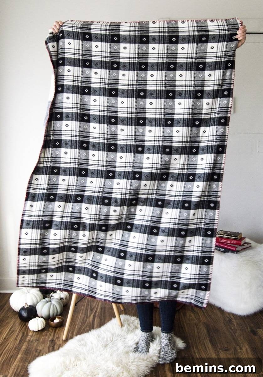 Flannel throw blanket