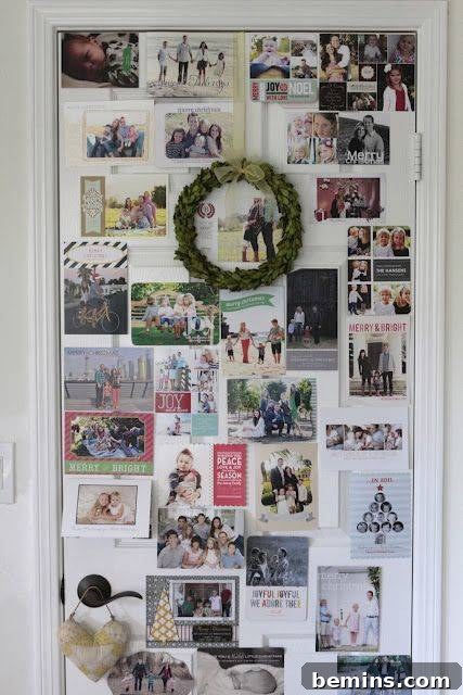 Christmas Cards Covering a Door