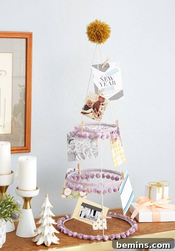 DIY Tomato Cage Christmas Card Holder