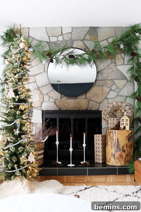 Christmas Mantle Makeover: No Mantle, No Worries