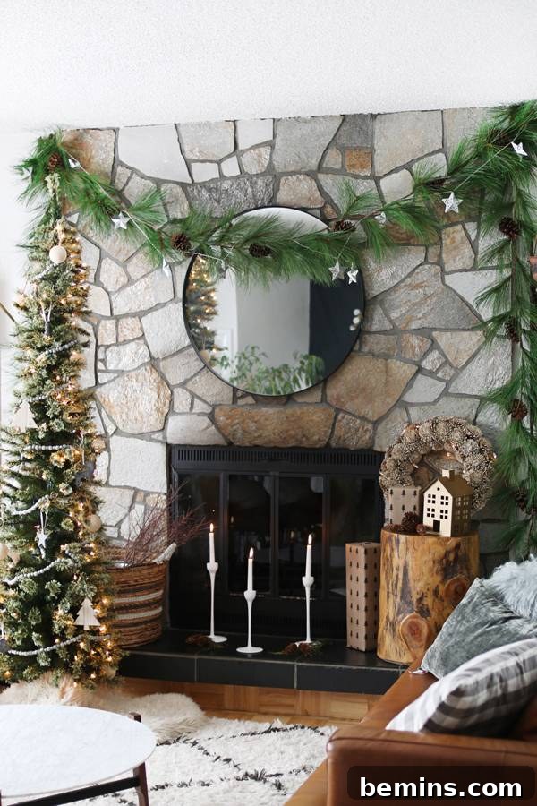 Christmas Mantle Makeover: No Mantle, No Worries