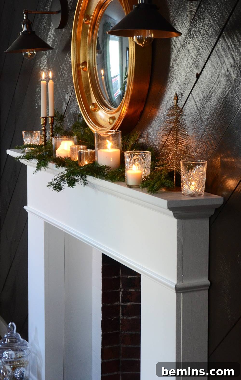Crafting Your Own Fireplace Mantel 21 Stained DIY wooden mantel for a natural, rustic look