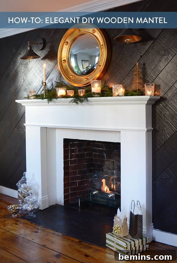 Crafting Your Own Fireplace Mantel 22 Pinterest share image for How-To: Elegant DIY Wooden Mantel
