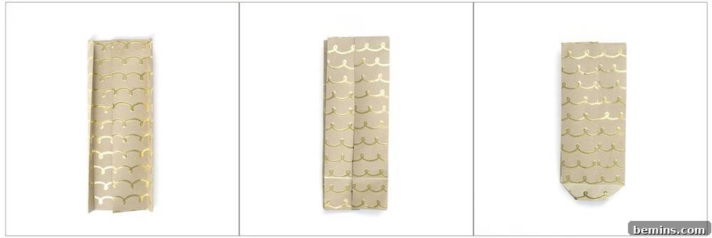 Wrapping Paper Wonders: DIY Gift Bags 5 Step 2: Create the accordion sides and bottom of the gift bag.