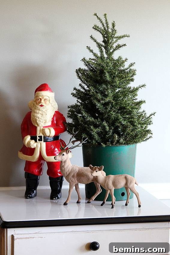 Thrift Store Christmas: Unique & Budget-Friendly Decor 4 Vintage Christmas Vignette Created with Thrift Store Items