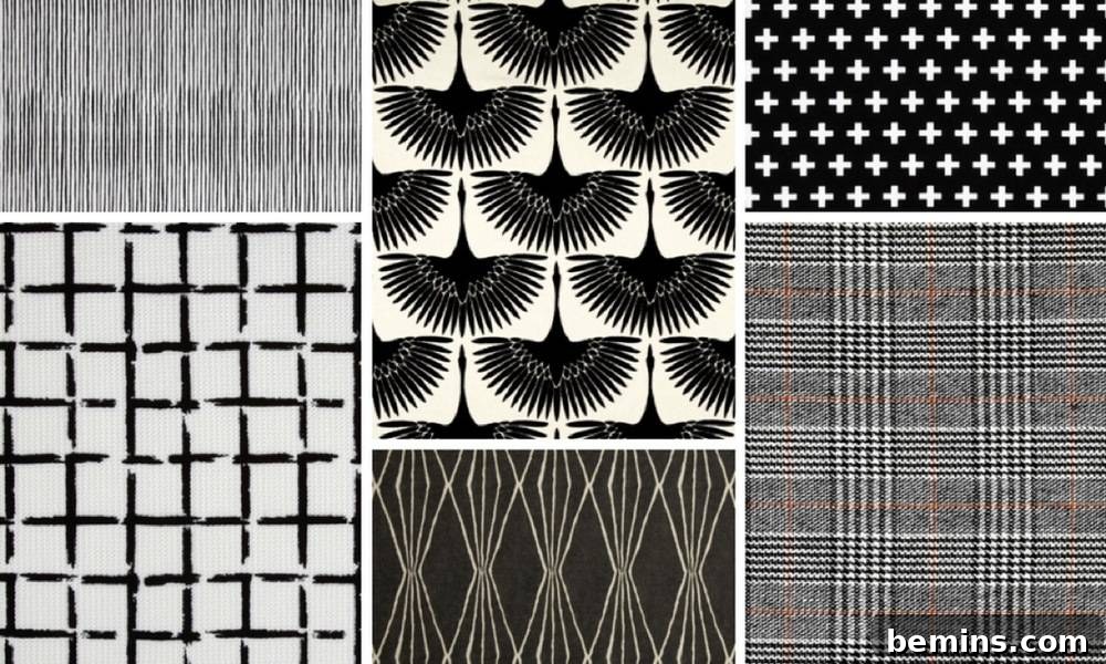 Black & White Fabric Inspiration Board: Classic and Contemporary Designs