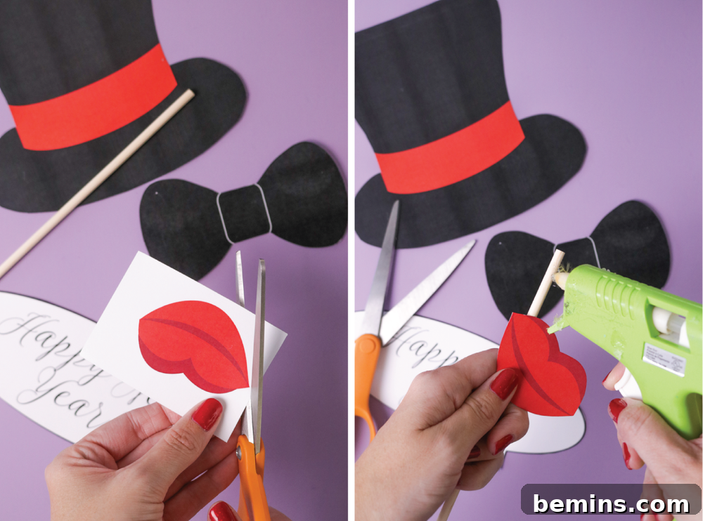Printable New Year's Eve Photo Booth Props Template