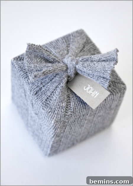 Gift Wrapping with a Sweater Sleeve