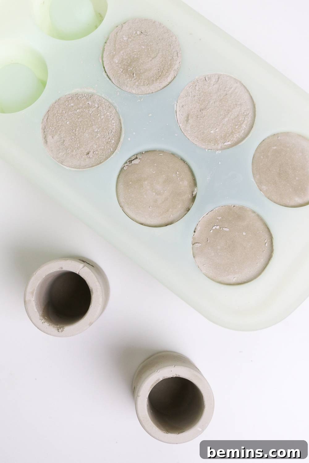 Mixing concrete for DIY candle holders