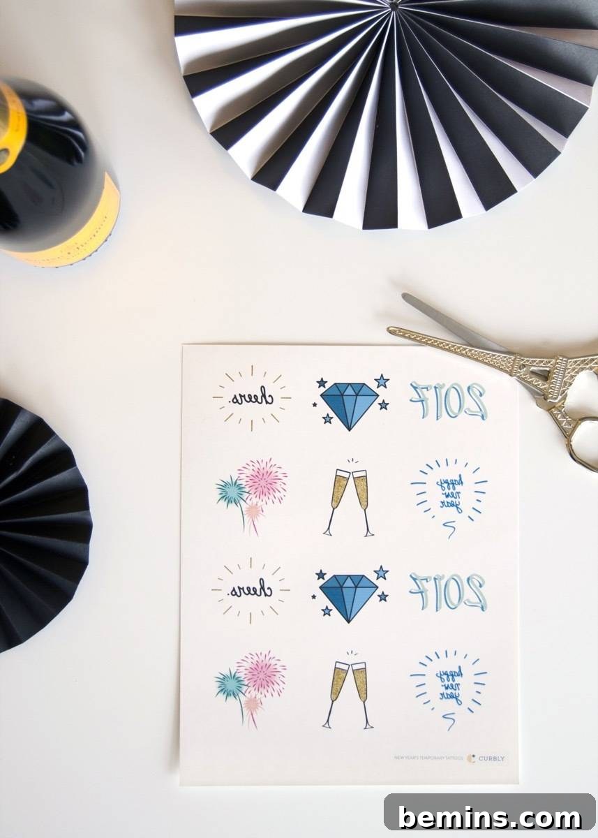 Print out your own temporary tattoos, just in time for your New Year's Eve party.