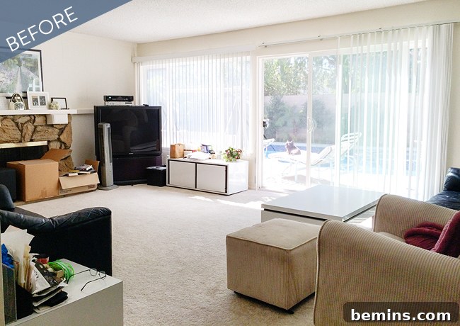 From Dated to Dreamy A Living Room Transformation 2 Before: A mismatched living room lacking cohesive style