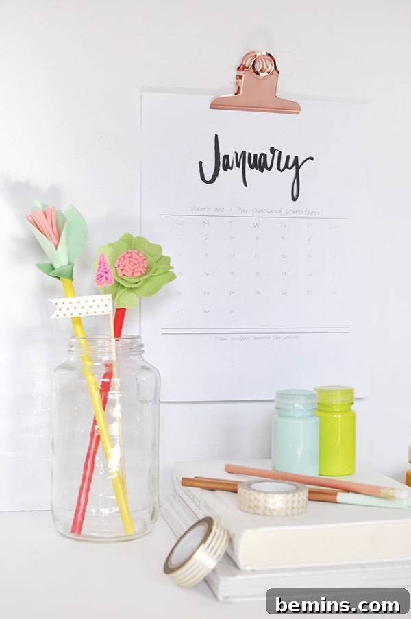Delineate Your Dwelling Hand-Lettered Calendar