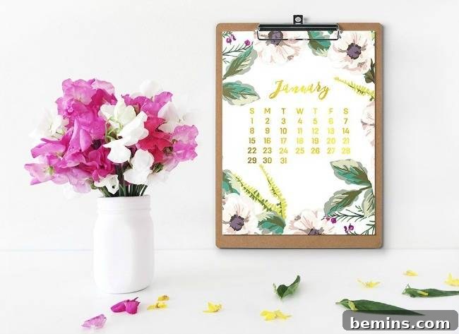 Enthralling Gumption Floral Calendar