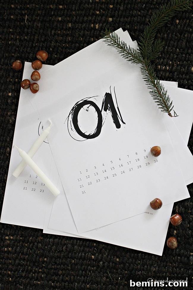 Wonderwood Numbered Calendar
