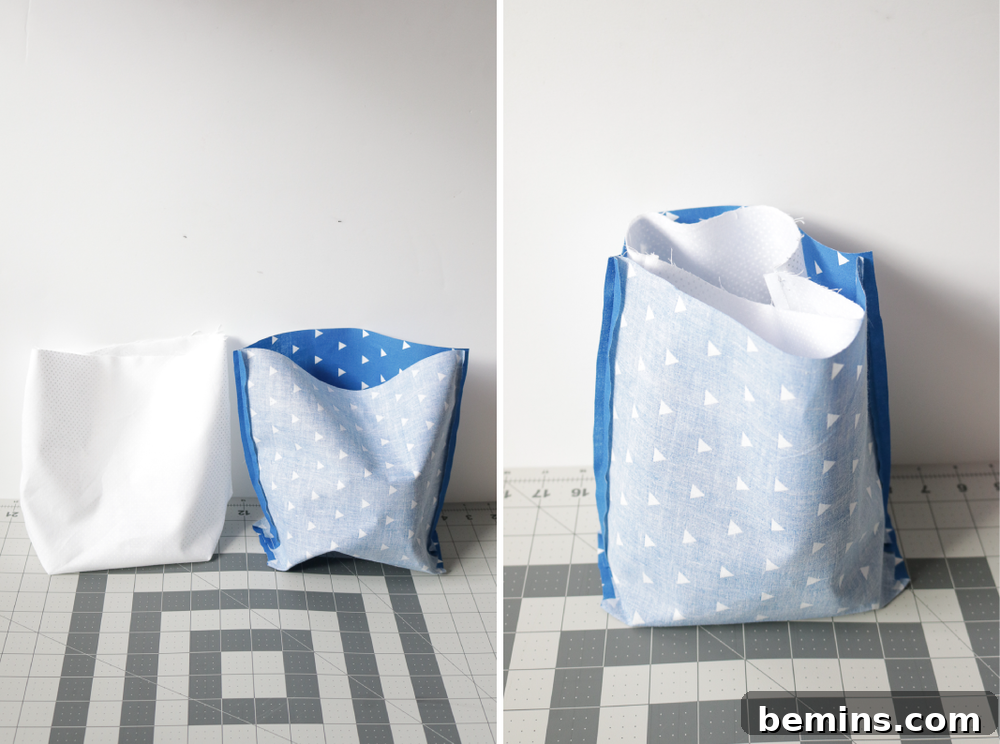 DIY Easy-Sew Lunch Bag - Sew Bottom Corners