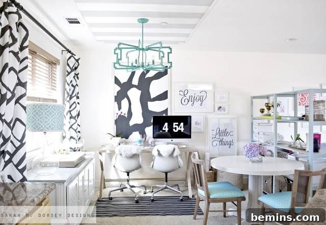 30 Impeccably Organized Studios for Creative Genius 29 Office with multiple defined and organized work zones.