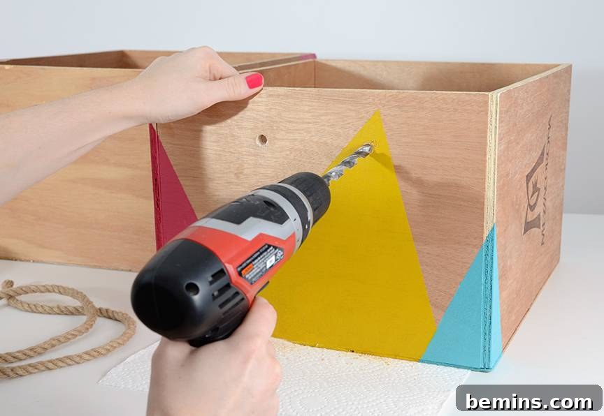 Drilling Holes for Rope Handles