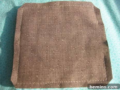 Sew the coaster layers together, leaving an opening.